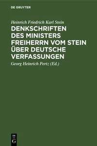 Denkschriften des Ministers Freiherrn vom Stein über Deutsche Verfassungen_cover