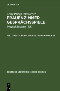 Georg Philipp Harsdörffer: Frauenzimmer Gesprächsspiele. Teil 7_cover