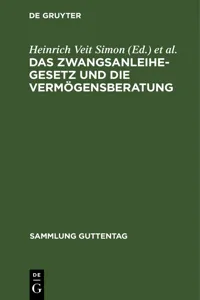 Das Zwangsanleihegesetz und die Vermögensberatung_cover