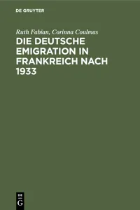 Die deutsche Emigration in Frankreich nach 1933_cover