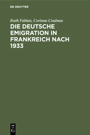 Die deutsche Emigration in Frankreich nach 1933