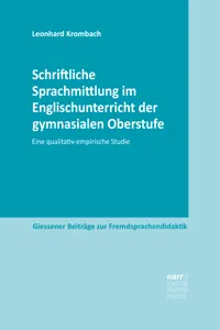 Schriftliche Sprachmittlung im Englischunterricht der gymnasialen Oberstufe_cover