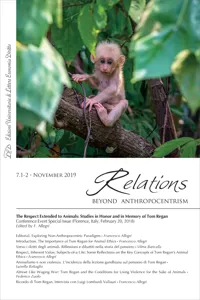 Relations. Beyond Anthropocentrism. Vol. 7, No. 1-2. The Respect extended to Animals_cover