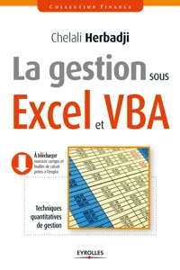 La gestion sous Excel et VBA_cover