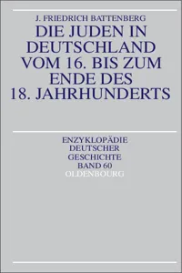 Die Juden in Deutschland vom 16. bis zum Ende des 18. Jahrhunderts_cover