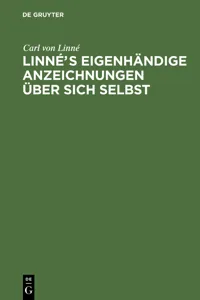 Linnés eigenhändige Anzeichnungen über sich selbst_cover