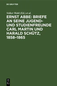 Briefe an seine Jugend- und Studienfreunde Carl Martin und Harald Schütz, 1858–1865_cover