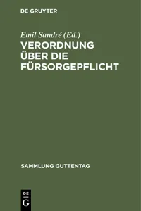 Verordnung über die Fürsorgepflicht_cover