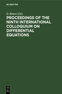 Proceedings of the Ninth International Colloquium on Differential Equations_cover