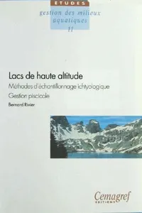 Lacs de haute altitude. Méthodes d'échantillonnage ichtyologique. Gestion piscicole_cover