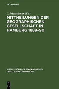 Mittheilungen der Geographischen Gesellschaft in Hamburg 1889–90_cover