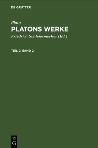 Plato: Platons Werke. Teil 2, Band 2_cover