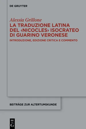 La traduzione latina del ‹Nicocles› isocrateo di Guarino Veronese