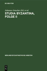 Studia Byzantina, Folge II_cover