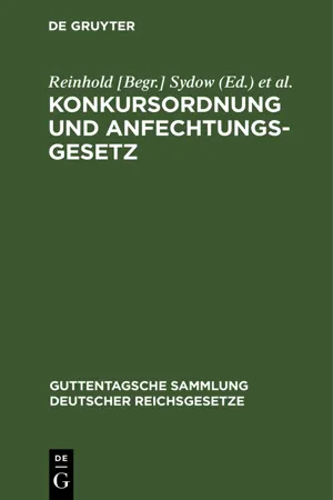 Konkursordnung und Anfechtungsgesetz