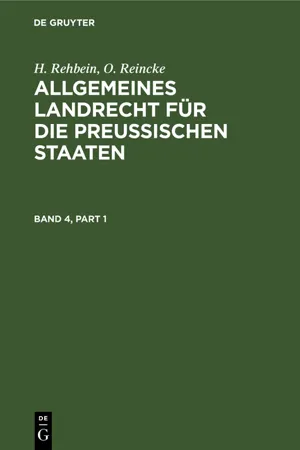 Allgemeines Landrecht für die Preußischen Staaten. Band 4