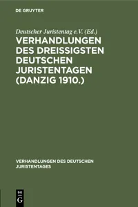 Verhandlungen des Dreißigsten Deutschen Juristentagen_cover