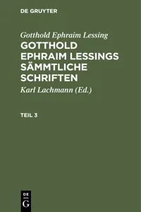 Gotthold Ephraim Lessing: Gotthold Ephraim Lessings Sämmtliche Schriften. Teil 3_cover