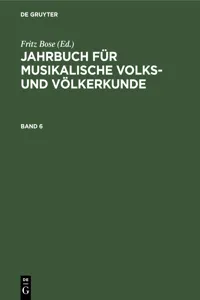 Jahrbuch für musikalische Volks- und Völkerkunde. Band 6_cover