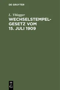 Wechselstempelgesetz vom 15. Juli 1909_cover