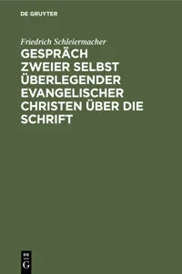 Gespräch zweier selbst überlegender evangelischer Christen über die Schrift_cover