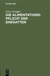 Die Alimentationspflicht der Ehegatten_cover