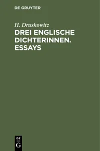 Drei englische Dichterinnen. Essays_cover