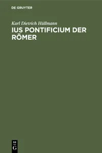 Ius pontificium der Römer_cover