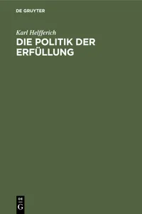 Die Politik der Erfüllung_cover