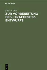 Zur Vorbereitung des Strafgesetzentwurfs_cover