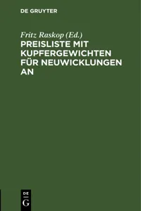 Preisliste mit Kupfergewichten für Neuwicklungen an_cover