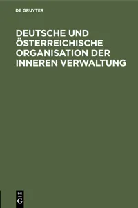 Deutsche und österreichische Organisation der inneren Verwaltung_cover