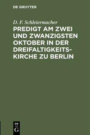 Predigt am zwei und zwanzigsten Oktober in der Dreifaltigkeitskirche zu Berlin