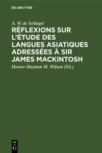 Réflexions sur l'étude des langues asiatiques adressées à Sir James Mackintosh_cover