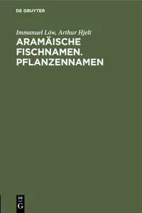 Aramäische Fischnamen. Pflanzennamen_cover