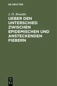 Ueber den Unterschied zwischen epidemischen und ansteckenden Fiebern_cover