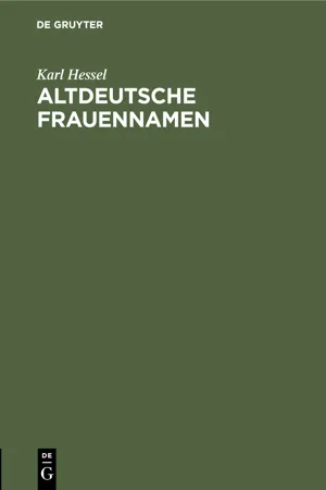 Altdeutsche Frauennamen