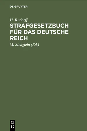 Strafgesetzbuch für das deutsche Reich