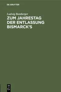 Zum Jahrestag der Entlassung Bismarck's_cover