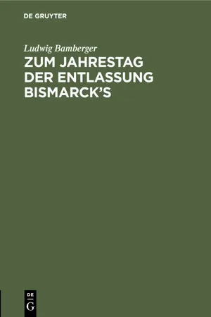 Zum Jahrestag der Entlassung Bismarck's