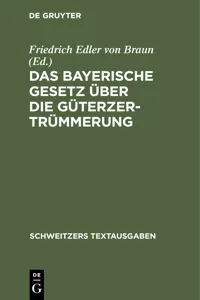 Das Bayerische Gesetz über die Güterzertrümmerung_cover