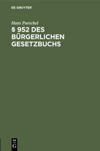 § 952 des Bürgerlichen Gesetzbuchs_cover