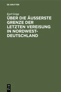 Über die äußerste Grenze der letzten Vereisung in Nordwest-Deutschland_cover