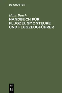 Handbuch für Flugzeugmonteure und Flugzeugführer_cover