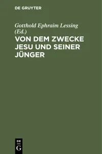 Von dem Zwecke Jesu und seiner Jünger_cover