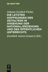 Die letzten Hoffnungen des Zeitalters in Ansehung der National-Erziehung und des öffentlichen Unterrichts_cover