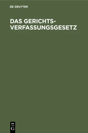 Das Gerichtsverfassungsgesetz