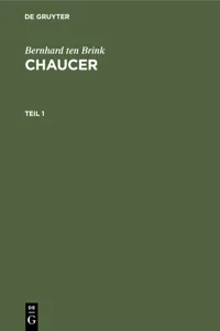 Bernhard ten Brink: Chaucer. Teil 1_cover