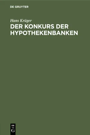 Der Konkurs der Hypothekenbanken