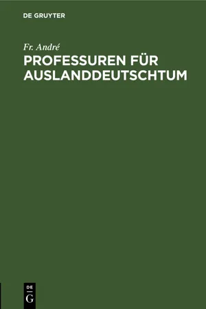 Professuren für Auslanddeutschtum